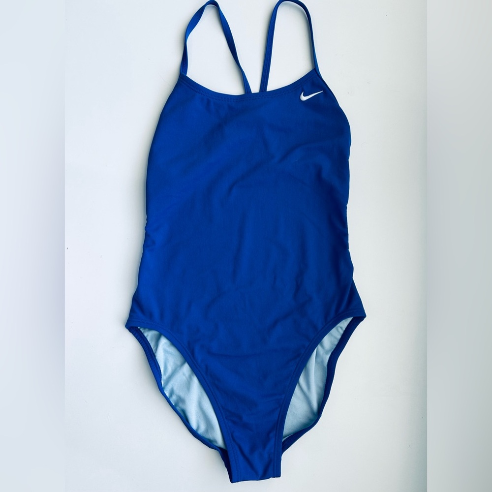Nike Blue One Piece Swimsuit Strappy Back Athletic Swim Size 4